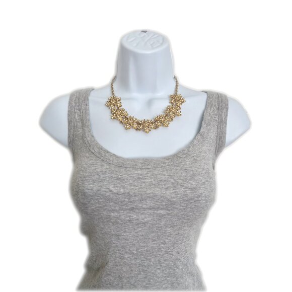 Francesca's Collections Gold Floral Jewelry Set (Earrings & Statement Necklace) - Picture 2 of 7